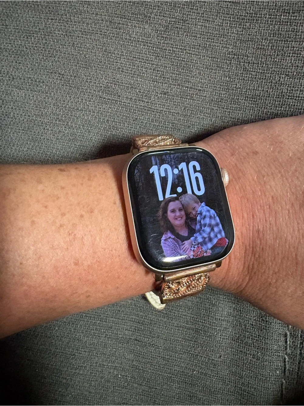 Apple Rose Gold Smartwatch with Braided Metallic Band